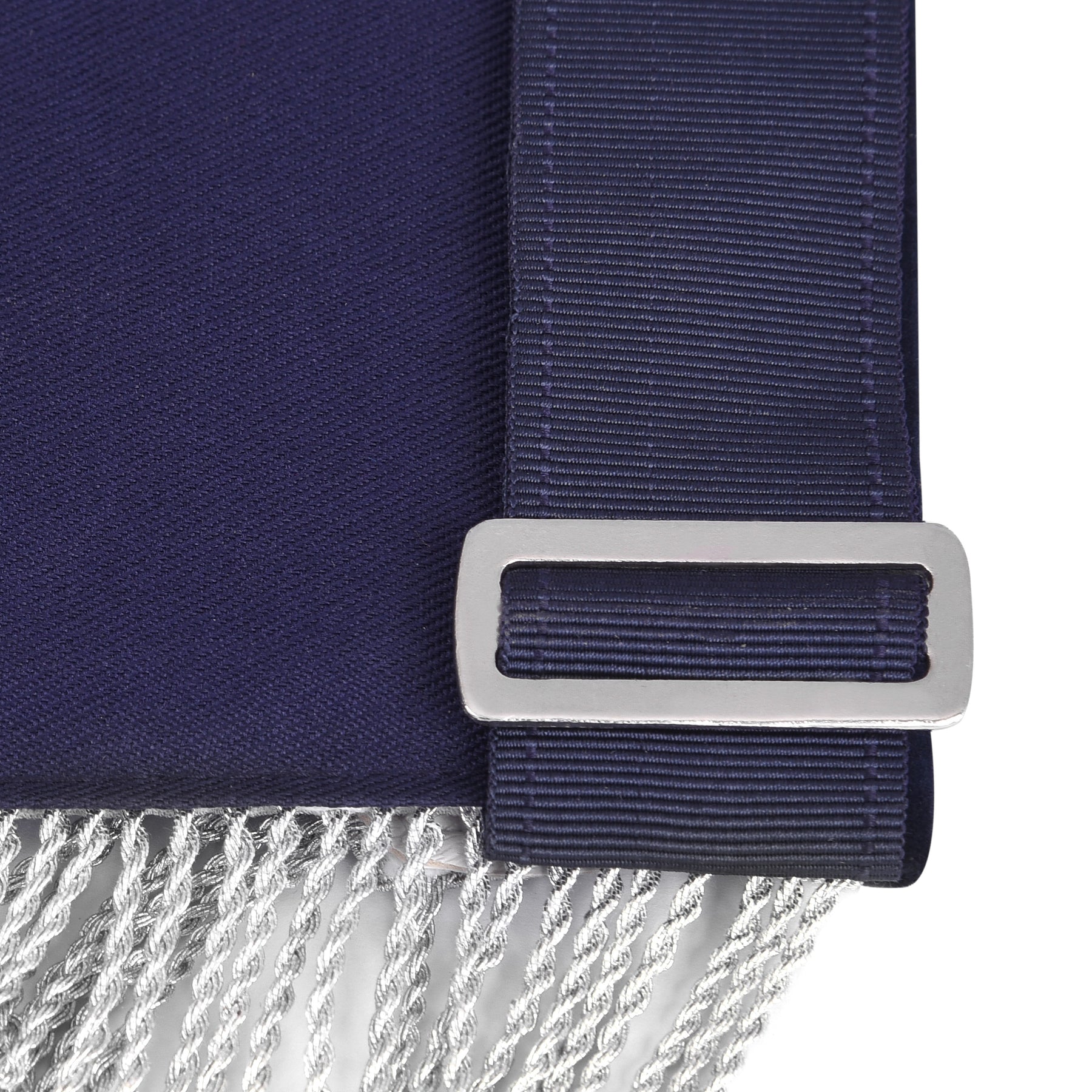 Organist Blue Lodge Officer Apron - Dark Blue With Silver Hand Embroidery Bullion - Bricks Masons