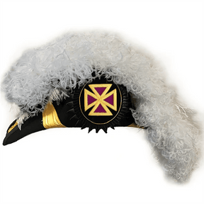 Past Grand Commander Knights Templar Chapeau - All White Plumes - Bricks Masons