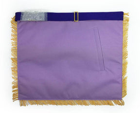 Past Master Blue Lodge Apron - White & Purple with Gold Fringe - Bricks Masons