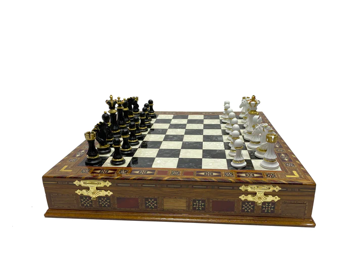 Past Master Blue Lodge California Regulation Chess Set - 15.7" (40cm) - Bricks Masons