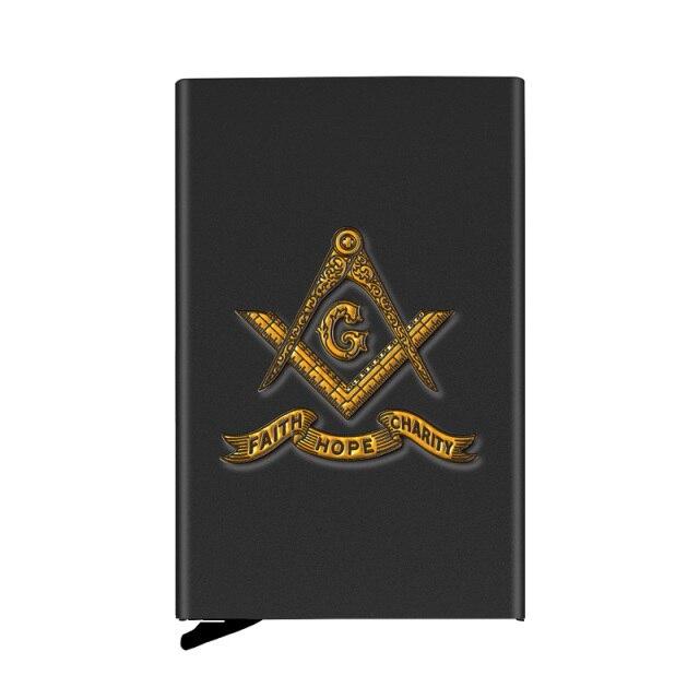 Master Mason Blue Lodge Wallet - Faith Hope Charity, Popup Credit Card