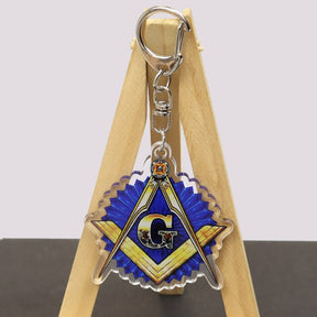 Master Mason Blue Lodge Keychain - Multiple Colors Square and Compass G - Bricks Masons