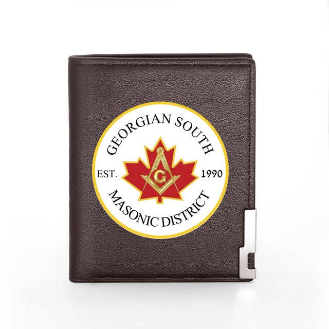 Master Mason Blue Lodge Wallet - Georgian South Masonic District Black & Brown