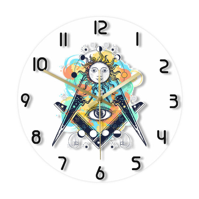 Master Mason Blue Lodge Clock - Eye of Providence LED