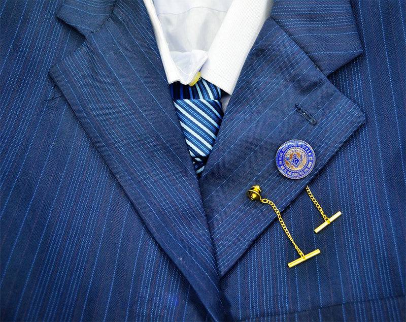 Master Mason Blue Lodge Lapel Pin - Pearl River Lodge NO.3 Square and Compass G