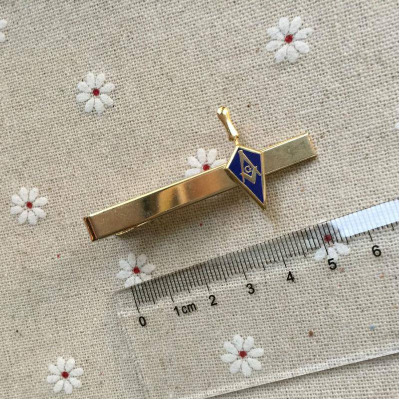 Master Mason Blue Lodge Tie Clip - Blue & Gold Trowel