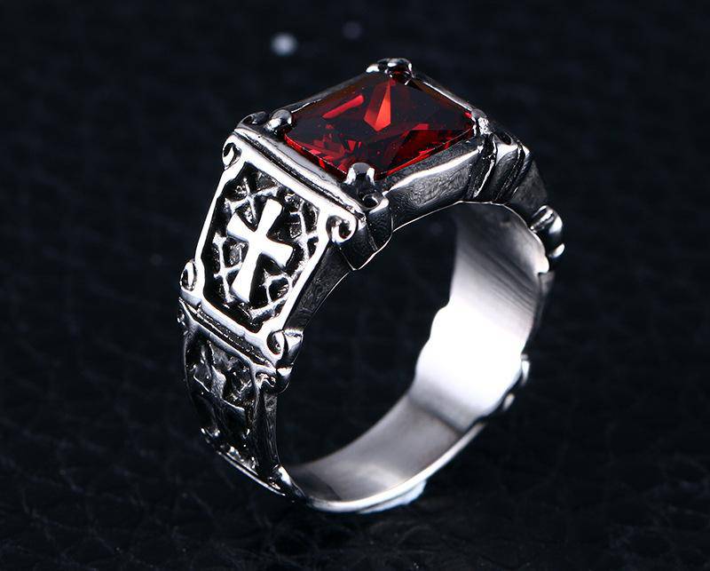 Knights Templar Commandery Ring - Red & Black