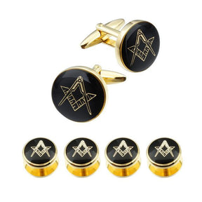 Master Mason Blue Lodge Tuxedo Stud - Gold or Silver 4, 6 Pieces Set