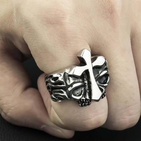 Knights Templar Commandery Ring - Medieval Motif Cross