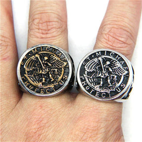 Knights Templar Commandery Ring - Saint Michael Protect Us Different Color