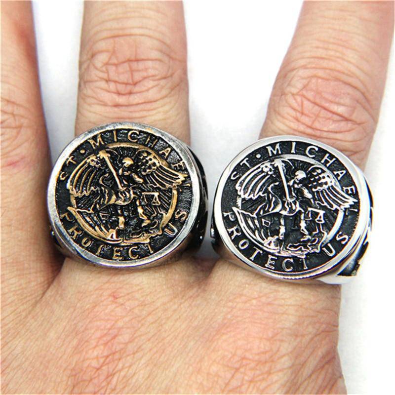 Knights Templar Commandery Ring - Saint Michael Protect Us Different Color