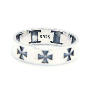 Knights Templar Commandery Ring - Sterling Silver Cross Silver Band