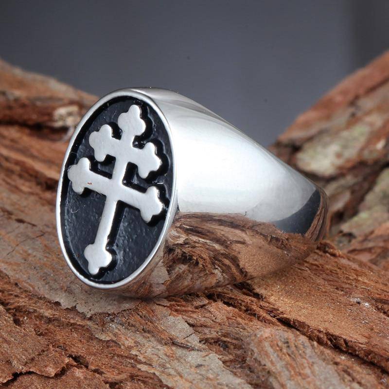 Knights Templar Commandery Ring - Cross Signet Silver