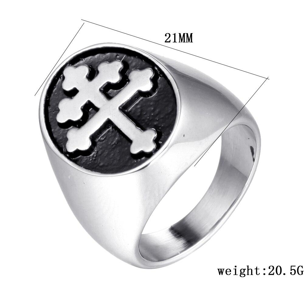 Knights Templar Commandery Ring - Cross Signet Silver