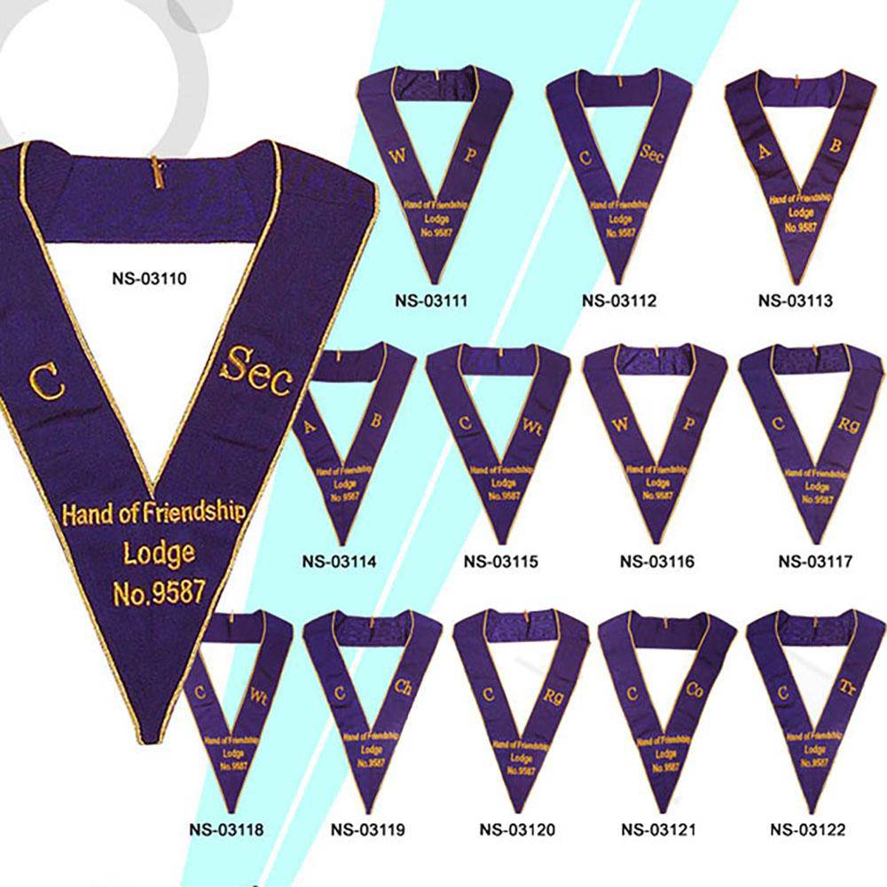 R.A.O.B. Collar - Gold Embroidery - Bricks Masons