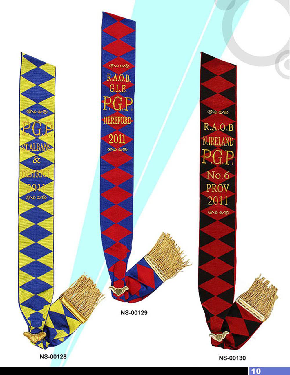 R.A.O.B. Sash - Various Degrees - Bricks Masons