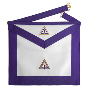Royal & Select Masters Council Apron - White & Purple Various Materials - Bricks Masons