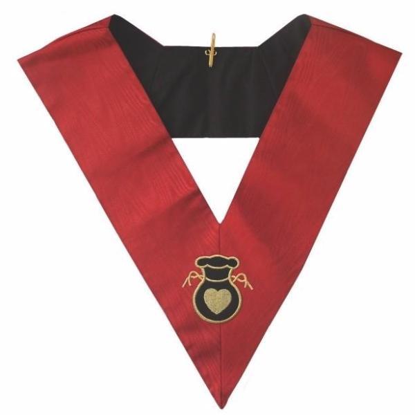 Almoner 18th Degree Scottish Rite Collar - Red Moire