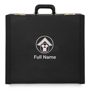 Past Master Craft Apron Case - Silver Machine Embroidery Various Sizes & Materials - Bricks Masons