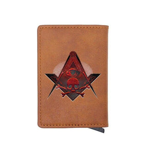Widows Sons Wallet - Skull and Bones Card Holder Leather (4 colors) - Bricks Masons