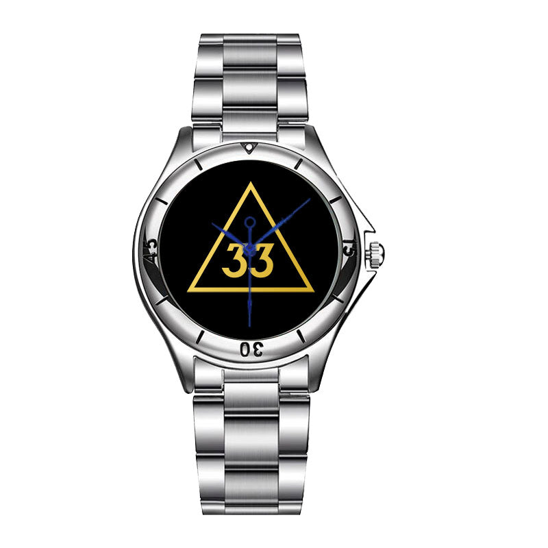 33rd Degree Scottish Rite Wristwatch - Stainless Steel - Bricks Masons