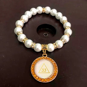 33rd Degree Scottish Rite Bracelet - Gold and White - Bricks Masons