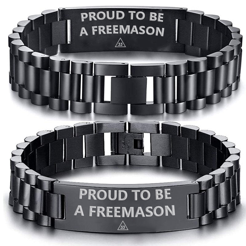 33rd Degree Scottish Rite Bracelet - Stainless Steel - Bricks Masons