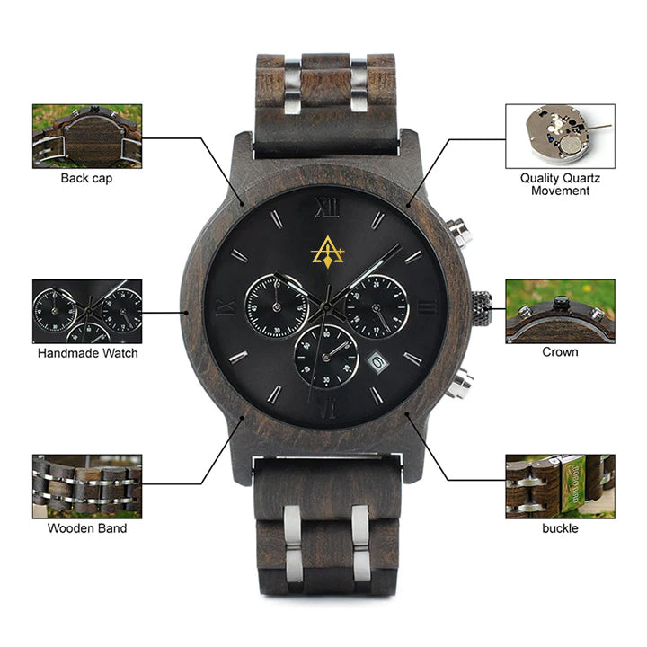 Council Wristwatch - Various Wood Colors - Bricks Masons