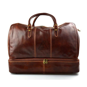 Royal Arch Chapter Travel Bag - Genuine Light Brown Leather - Bricks Masons