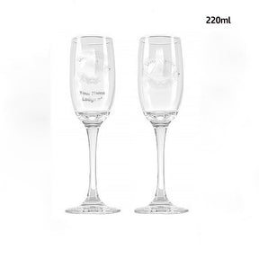 Grand Master Blue Lodge Champagne Flute - 2 Pieces Set - Bricks Masons