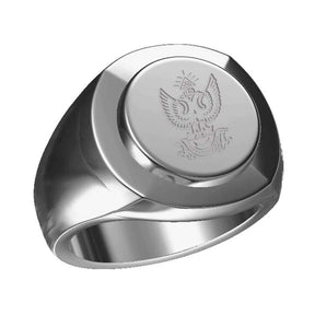 33rd Degree Scottish Rite Ring - Wings Up Sterling Silver - Bricks Masons