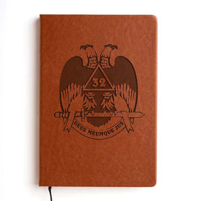 32nd Degree Scottish Rite Journal - Wings Down  Brown Faux Leather - Bricks Masons