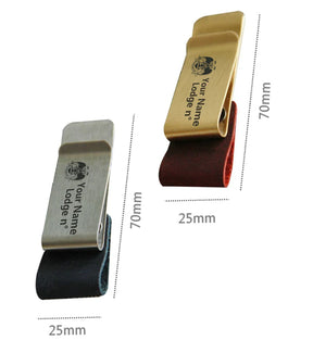 32nd Degree Scottish Rite Pen Holder - Wings Down Leather Brass - Bricks Masons