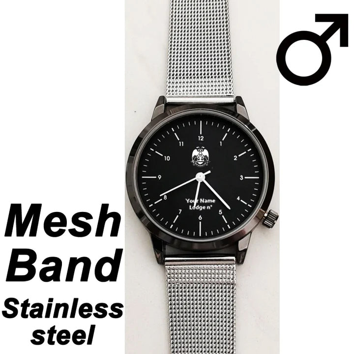 32nd Degree Scottish Rite Wristwatch - Wings Down Various Colors - Bricks Masons