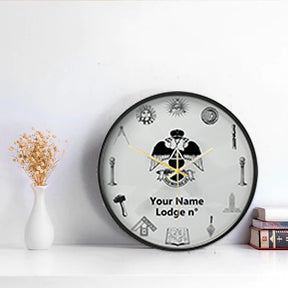 33rd Degree Scottish Rite Clock - Wings Down Frame with LED - Bricks Masons