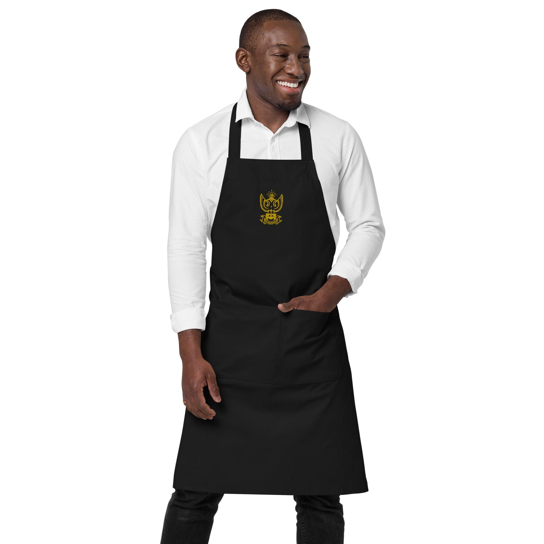 33rd Degree Scottish Rite Kitchen Apron - Wings Up Various Organic Cotton Colors - Bricks Masons