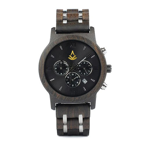 Past Master Blue Lodge Wristwatch - Various Wood Colors - Bricks Masons