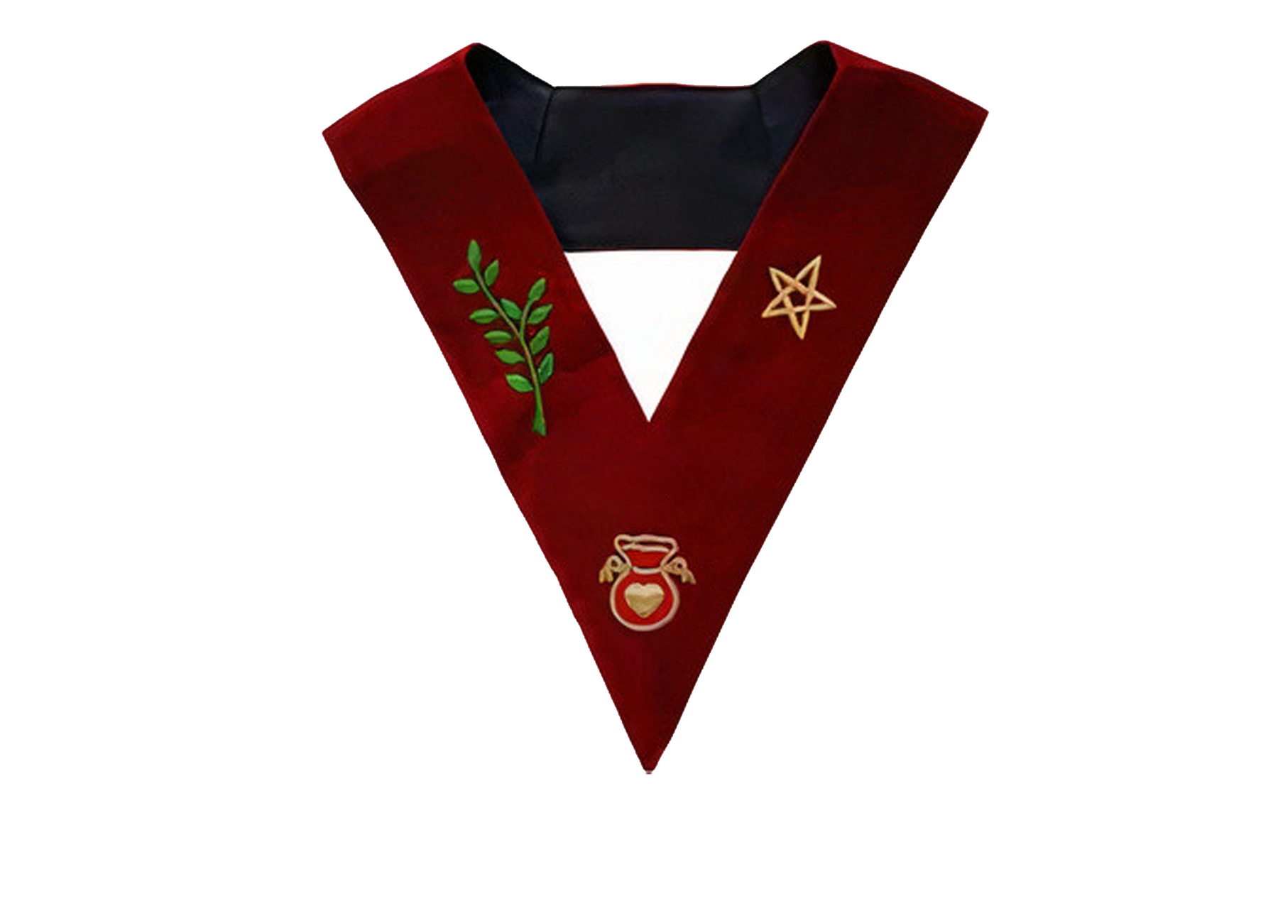 Almoner Scottish Rite Officer Collar - Maroon Velvet - Bricks Masons