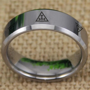 Royal Arch Chapter Ring - Silver Bevel Tungsten - Bricks Masons