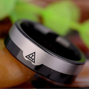 Royal Arch Chapter Ring -  Black Silver Tungsten - Bricks Masons