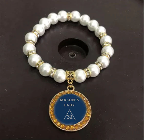 32nd Degree Scottish Rite Bracelet - Gold and White - Bricks Masons