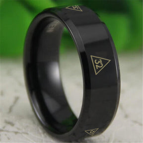 32nd Degree Scottish Rite Ring - Reverse Comfort Fit Tungsten - Bricks Masons