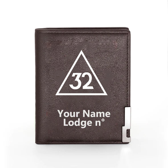 32nd Degree Scottish Rite Wallet - Black & Brown - Bricks Masons