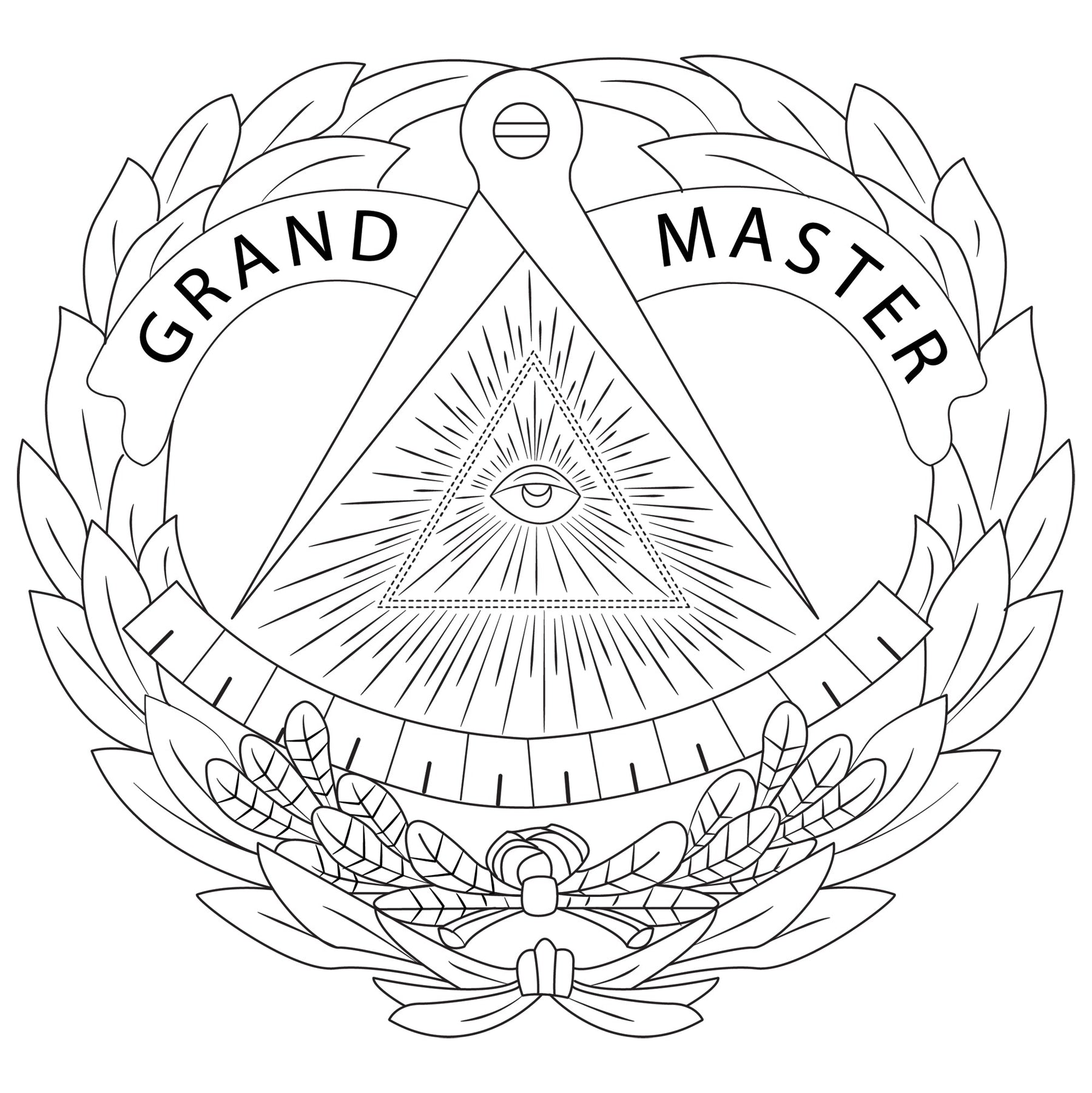 Grand Master Blue Lodge Clock - Frameless Design - Bricks Masons