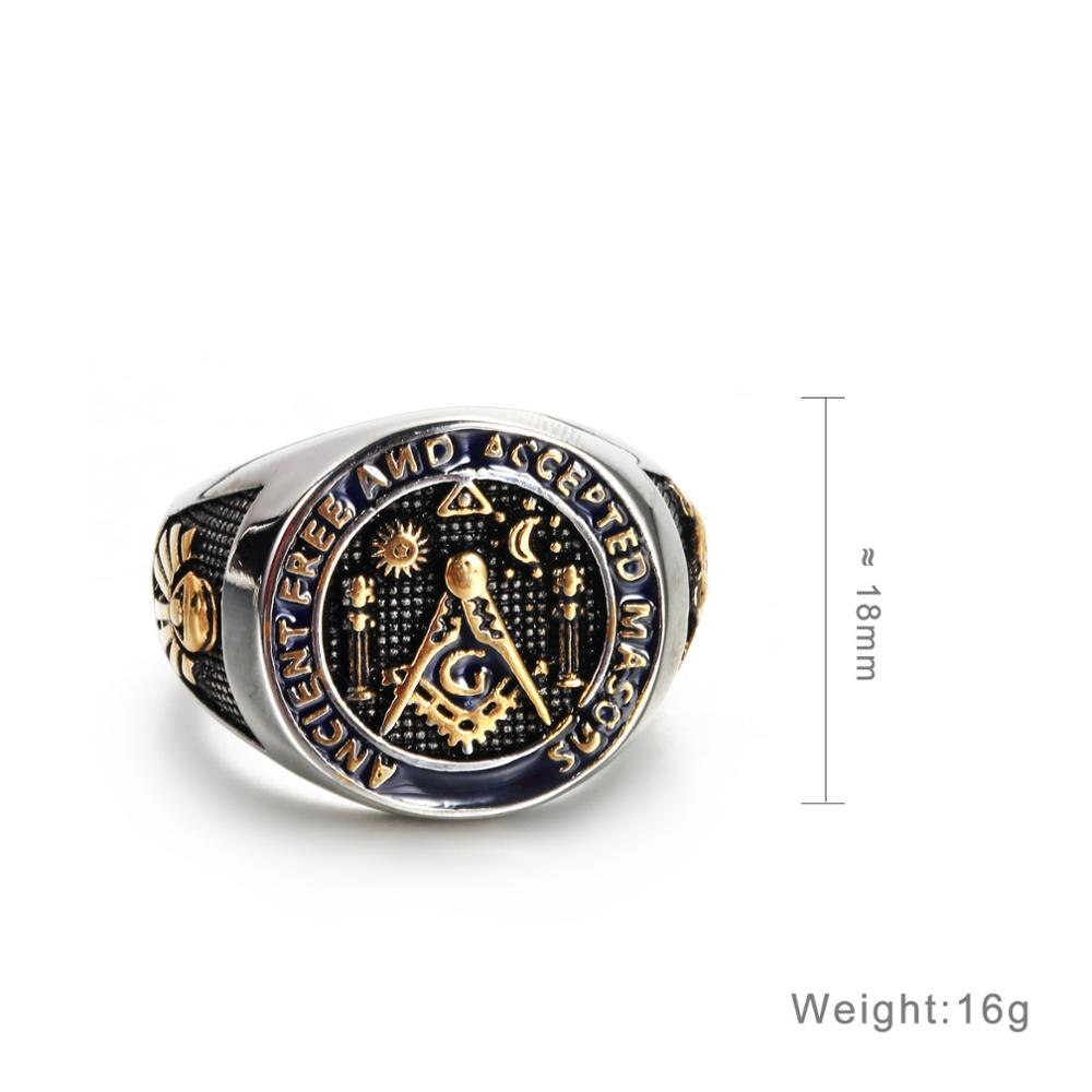 Master Mason Blue Lodge Ring - Ancient Free and Accepted Masons Golden - Bricks Masons