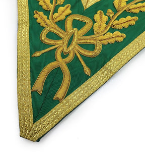 Grand Council Allied Masonic Degrees Collar - Green Moire with Gold Bullion - Bricks Masons