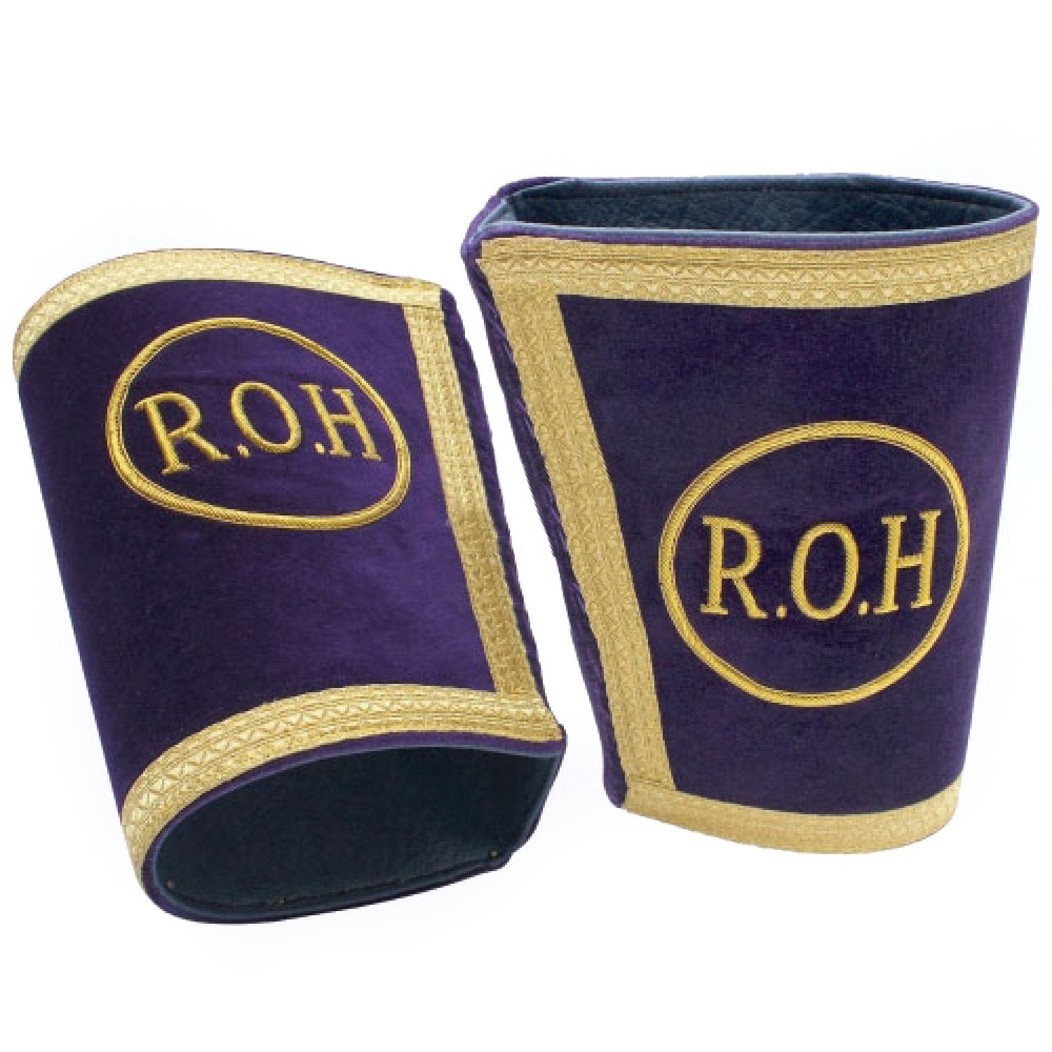 Royal Antediluvian Order of Buffaloes R.A.O.B. Cuff - Purple Hand Embroidered - Bricks Masons