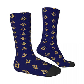 Master Mason Blue Lodge Sock - Gold & Blue - Bricks Masons