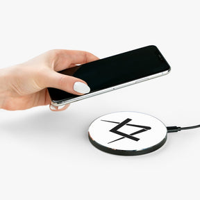 Master Mason Blue Lodge Wireless Charger - White Square & Compass - Bricks Masons