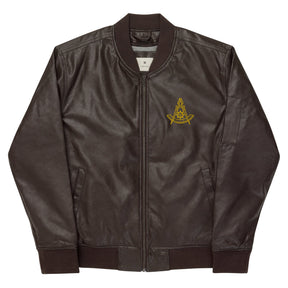 Past Master blue Lodge California Regulation Jacket - Leather Golden Embroidery - Bricks Masons